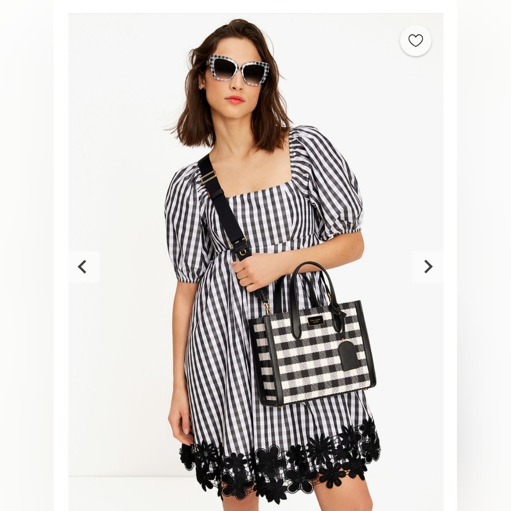Kate Spade Manhattan Gingham Tweed Fabric Small Tote